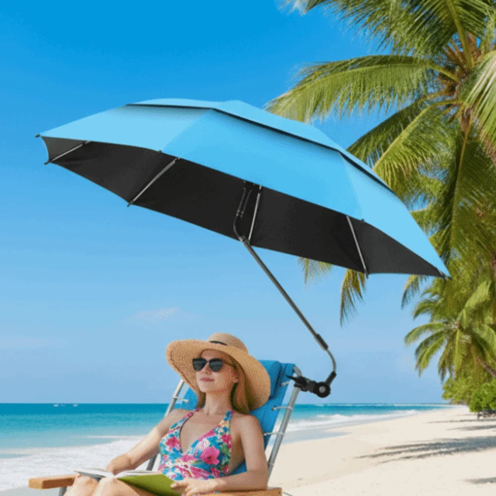 360° Adjustable Clamp Umbrella | Large UV Outdoor Shade