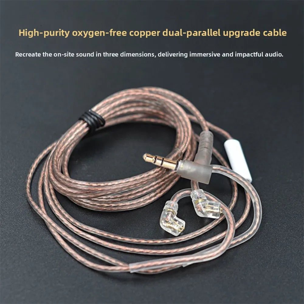 3.5MM KZ Earphones Cables Upgrade with Microphone KZ Headphones Wire High-Purity 2PIN Wired Earphones Cables For KZ/TRN/CCA Peaceful Pleasures Health and Wellness