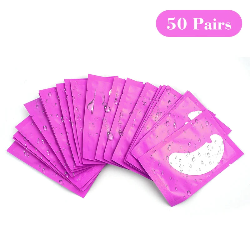 50 Pairs Hydrogel Eye Pads for Eyelash Extensions – U-Shape Gel Eyelash Extension Pads Peaceful Pleasures Health and Wellness 50PCS Purple
