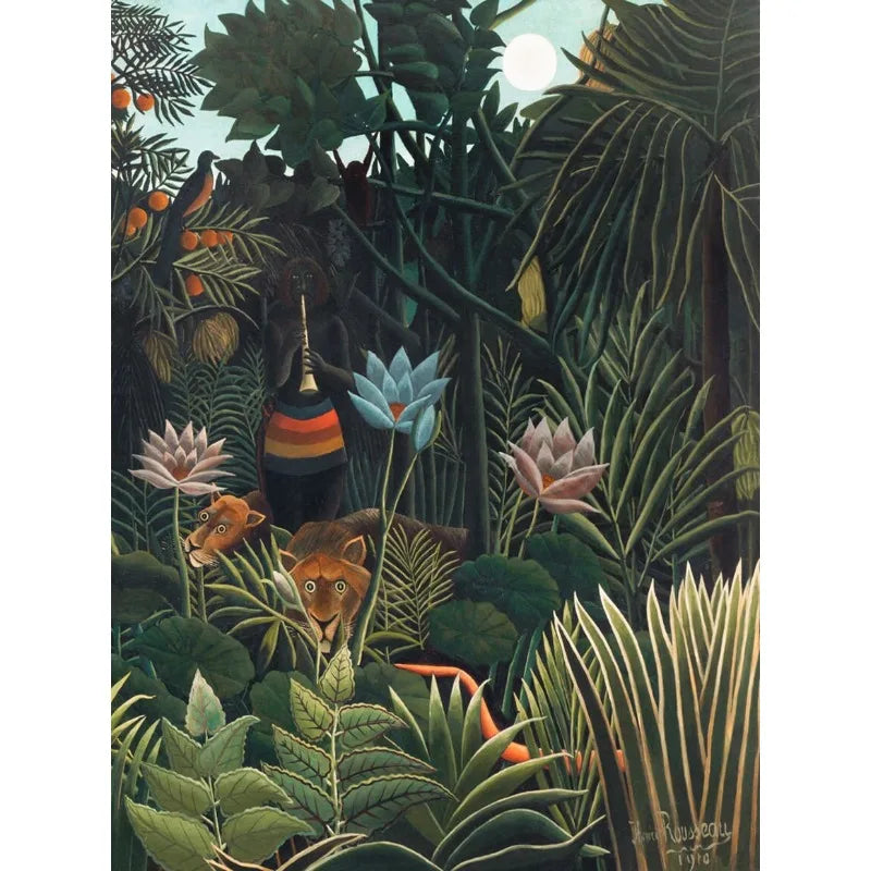 Henri Rousseau Merry Jesters Tropical Jungle Canvas Wall Art Canvas Wall Art Peaceful Pleasures Health and Wellness 5 40x50cm Unframed