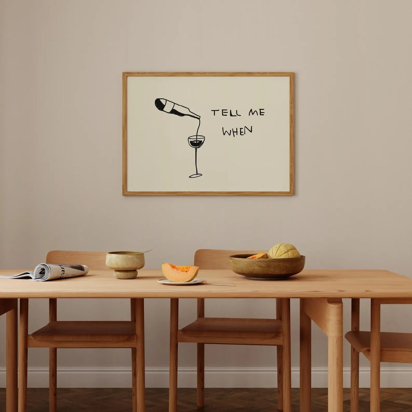 Funny Wine Quote Canvas Wall Art | Kitchen Bar Poster Gift