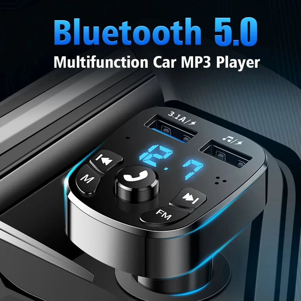 Bluetooth 5.0 FM Transmitter Car Charger | Dual USB Fast Charge