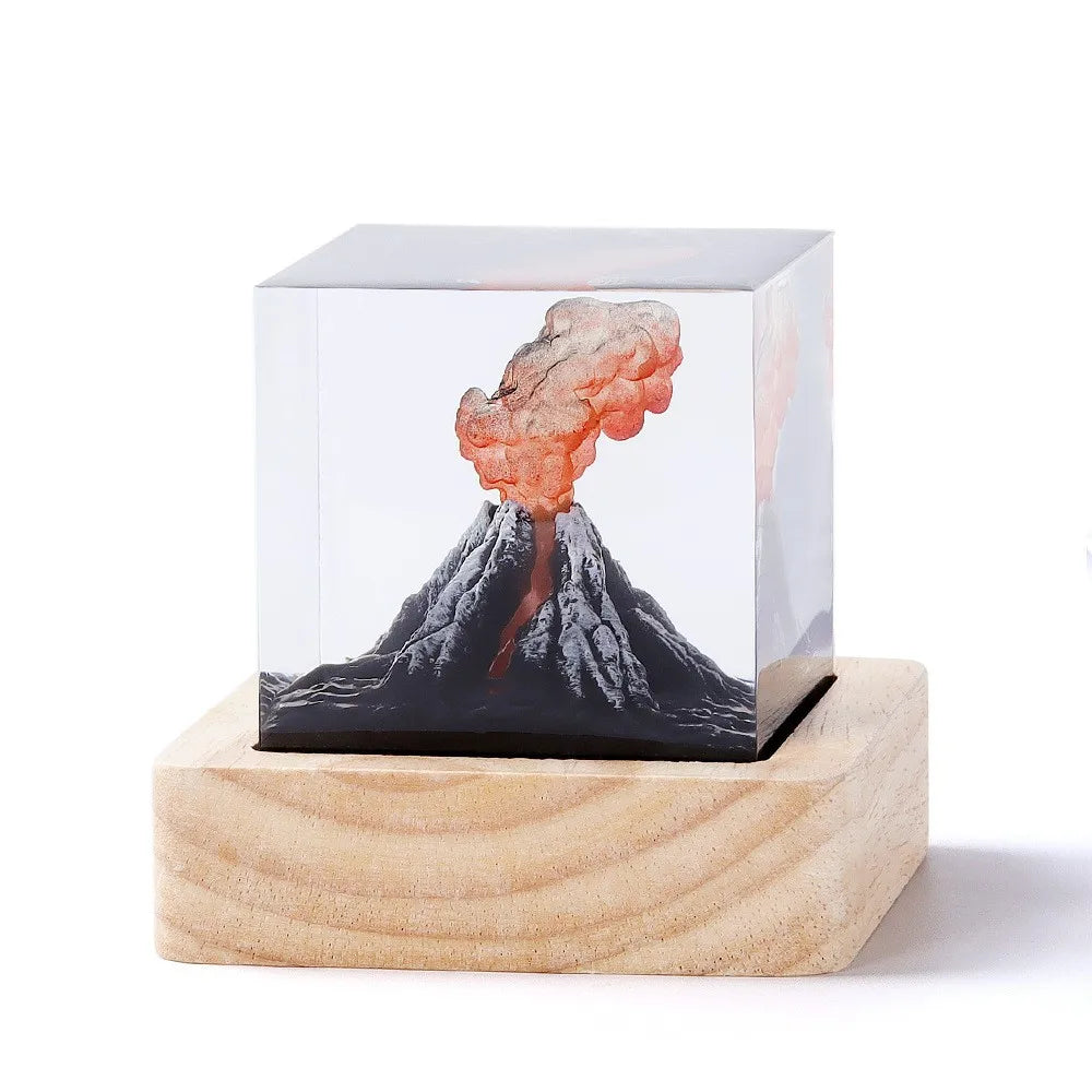 DIY Resin Mushroom Cloud Night Light | Handmade Desk Décor Resin Night Light Peaceful Pleasures Health and Wellness Volcanic eruption