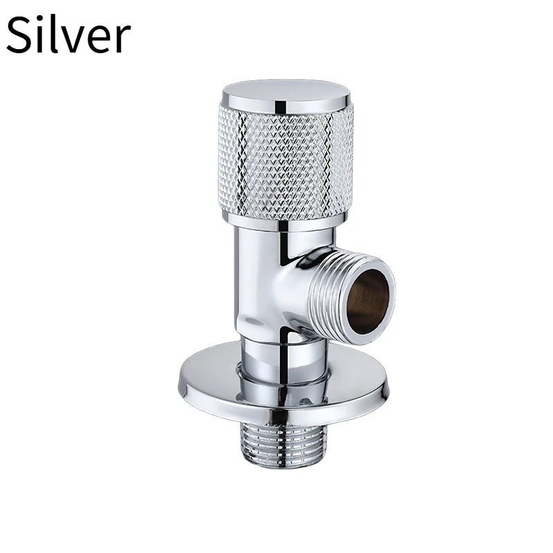 4 Points Faucet Inlet Valve G1/2 Brass Triangle Valve Heater Water Stop Valve Bathroom Toilet Washing Machine Universal Switch Peaceful Pleasures Health and Wellness Silver