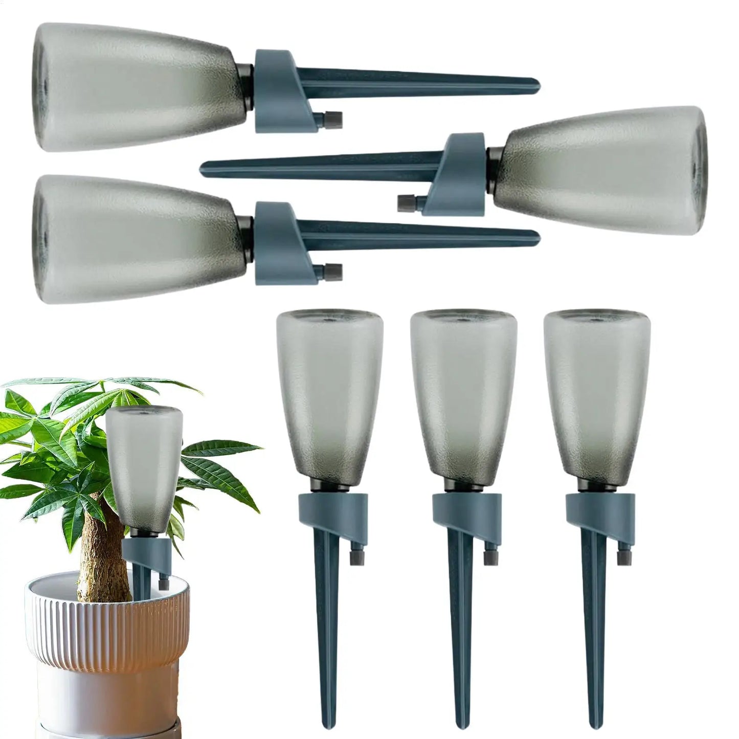 6-Pack Self-Watering Drip Irrigation Spikes | Auto Plant Feeder