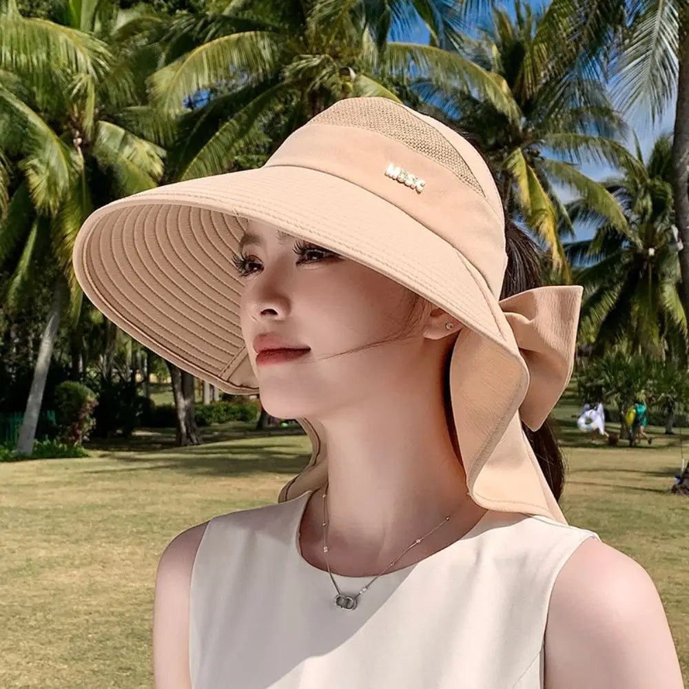 Women's Wide Brim UV Sun Hat – Ponytail & Neck Cover