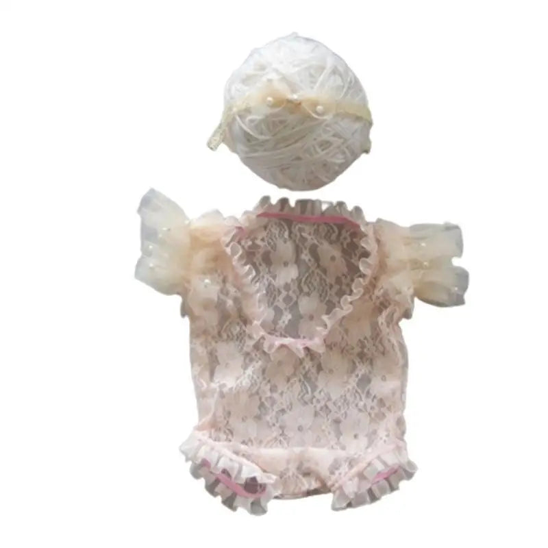 Newborn Lace Romper & Bow Headband – Baby Photo Prop Set