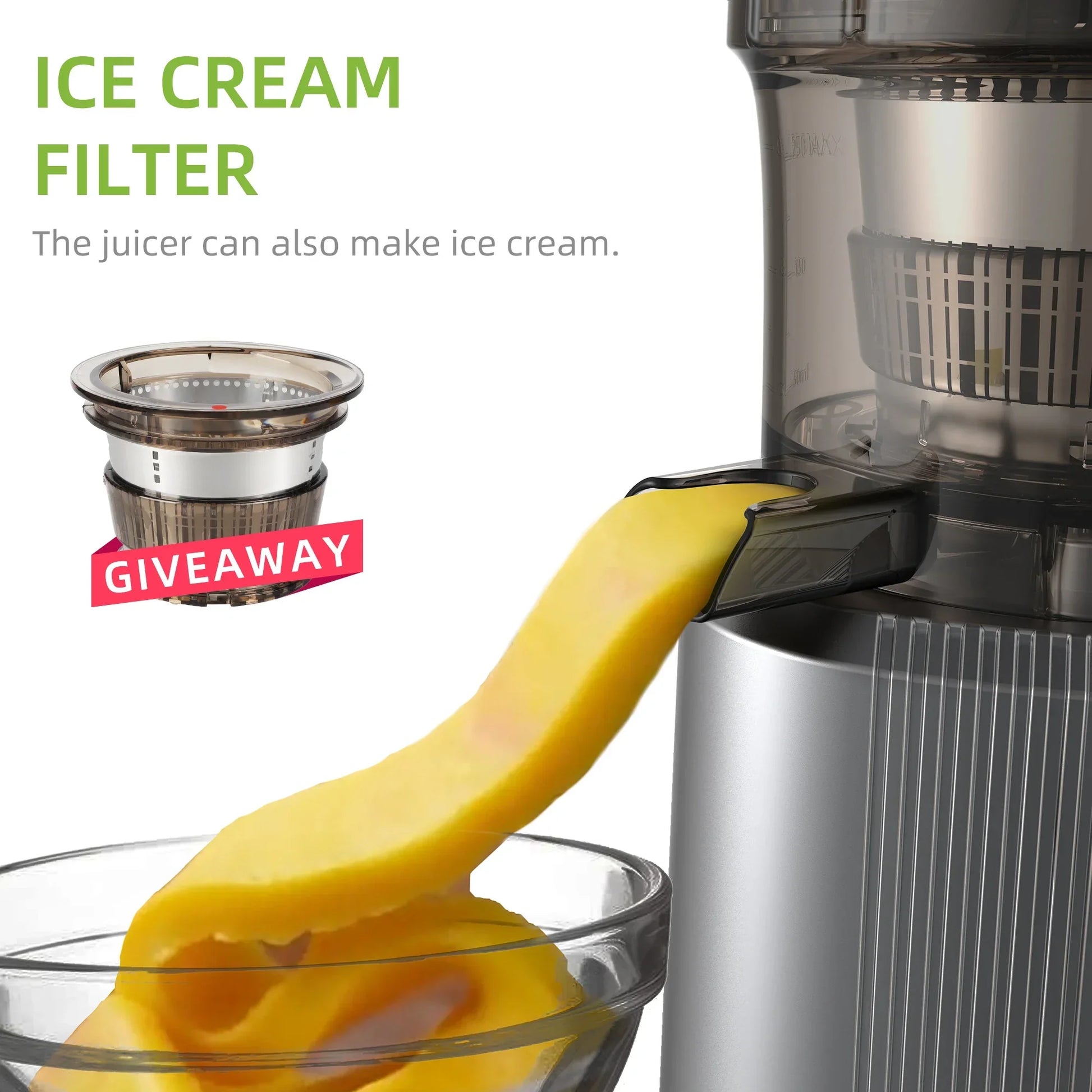 BioloMix Cold Press Juicer – 75mm Feed Chute, 200W, Quiet Motor Juicer BioloMix