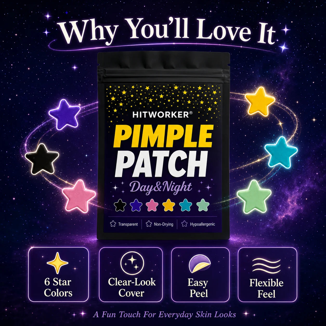 Star Hydrocolloid Spot Patches 240/720pcs – Cute Colorful Stickers