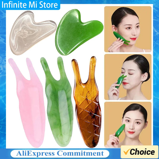 Natural Resin Gua Sha Facial Scraper Massager - Eye, Nose, and Face Care Tool - Skin Care Beauty SPA Gouache Tool Peaceful Pleasures Health and Wellness