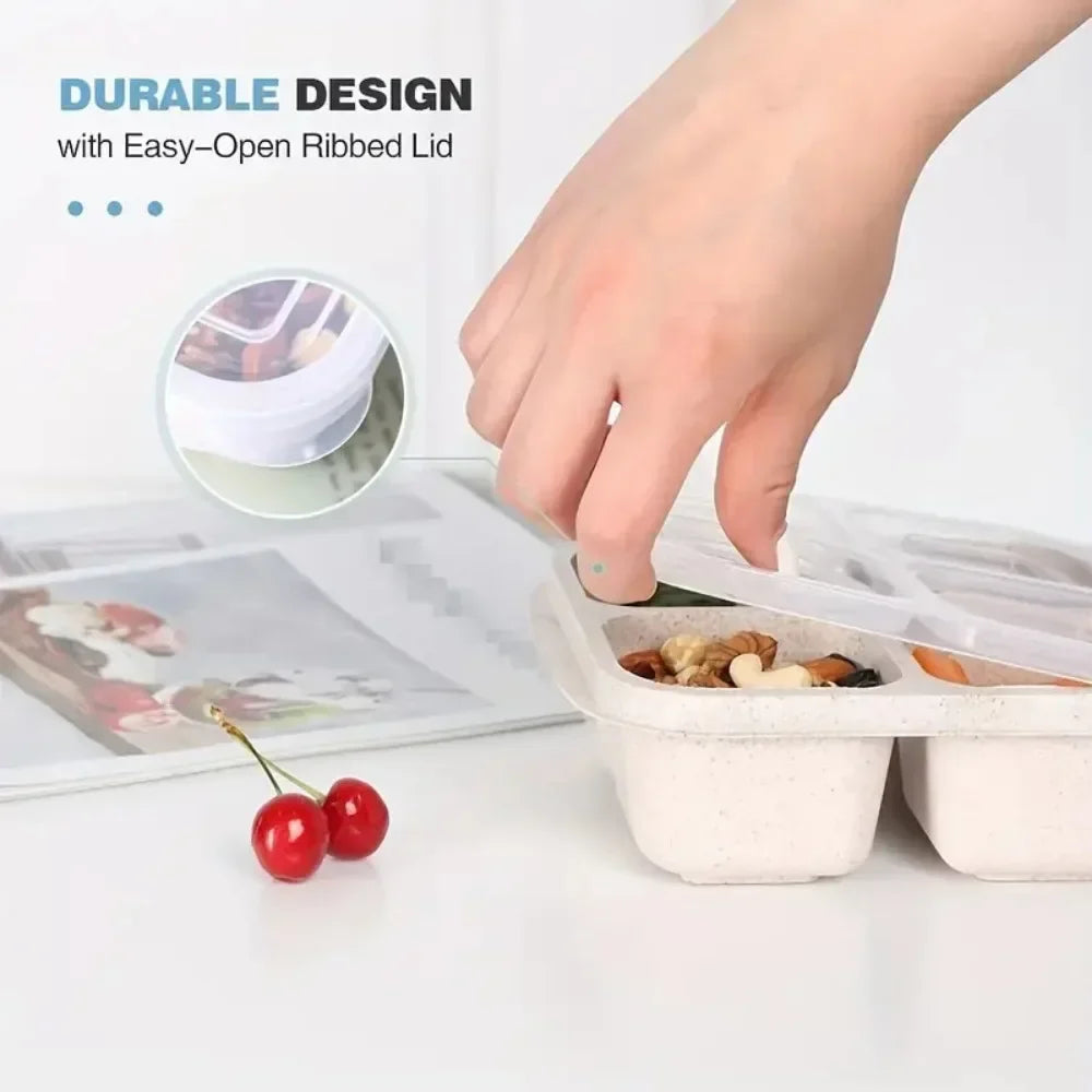 4-Grid Reusable Meal Prep Lunch Container – Kids & Adults