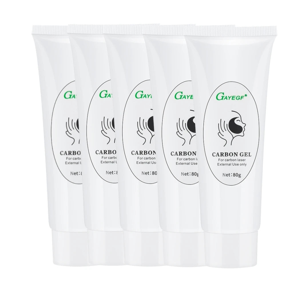 Active Carbon Gel for Laser Skin Rejuvenation, Removing Blackheads, Shrink Pores, Absorb Dirt, Face Cream Used with Nano Light Peaceful Pleasures Health and Wellness 5pcs 80ml