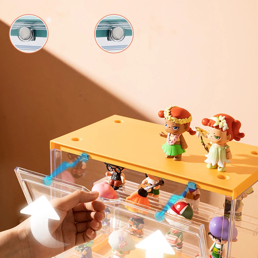 Blind Box Storage Display Rack, Bubble Mat Acrylic Doll Model Display Cabinet, Dustproof Doll Figurine Display Box Peaceful Pleasures Health and Wellness