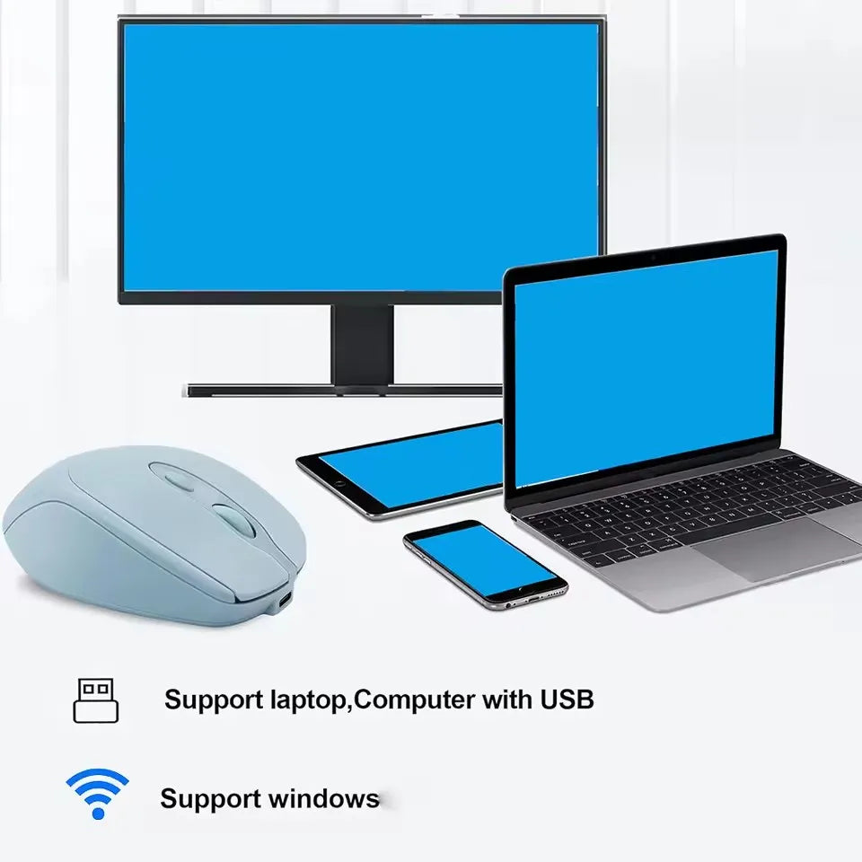 Wireless Computer Mouse Rechargeable 2.4G Bluetooth-Compatible Wireless Mouse USB Silent Gamer Mice For PC Laptop Macbook Tablet Peaceful Pleasures Health and Wellness