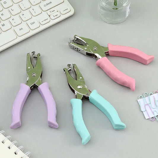 Bview Art Round Single Hole Handheld Punch Macaron Soft-touch Grip Peaceful Pleasures Health and Wellness