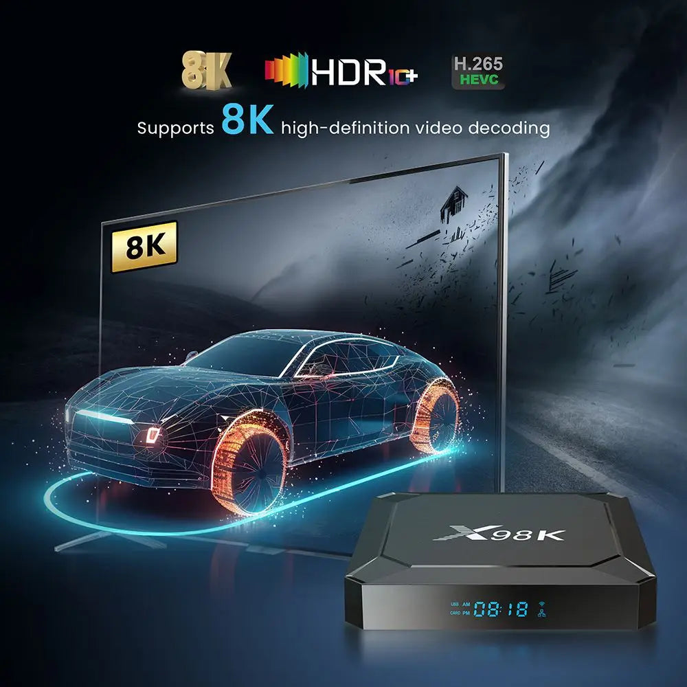 Smart Set Top Box Android 13 8K Streaming Media Player Network Set Top Box New X98K TV Box RK3528 Dual WiFi BT 5.0 Top Box Peaceful Pleasures Health and Wellness
