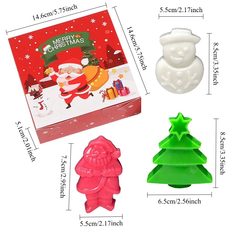 Christmas Handmade Soap Gift Box Set – 3 Festive Shapes