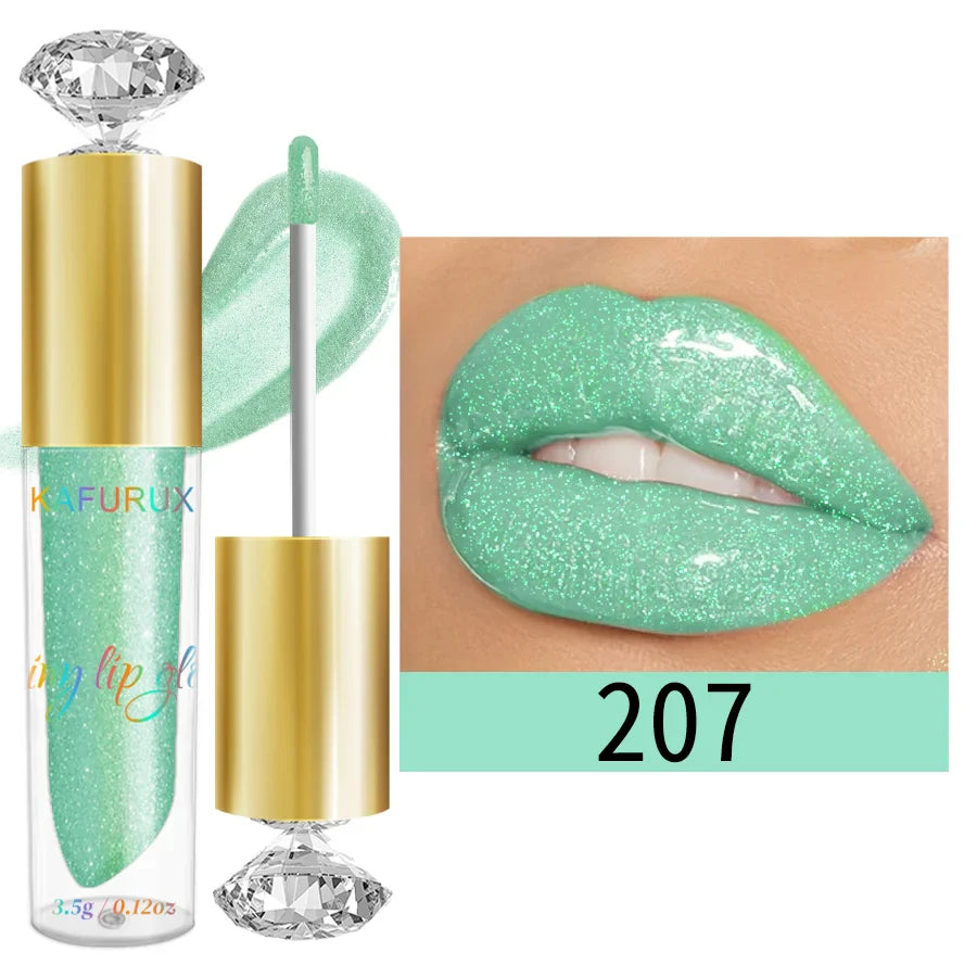 KAFURUX Diamond Glitter Lip Gloss – 9 Shades, Moisturizing