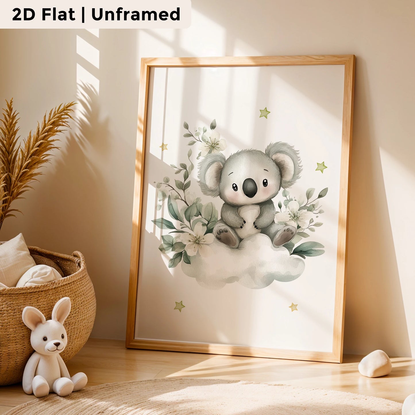 3-Piece Cartoon Koala Balloon Canvas Wall Art | Kids Room Decor