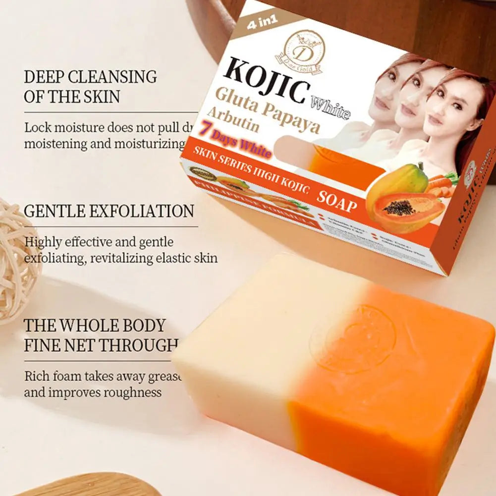 160g Papaya Kojic Acid Essential Oil Soap, Vitamin C Cleansing Bath Moisturizing Skin Handmade Soap Peaceful Pleasures Health and Wellness