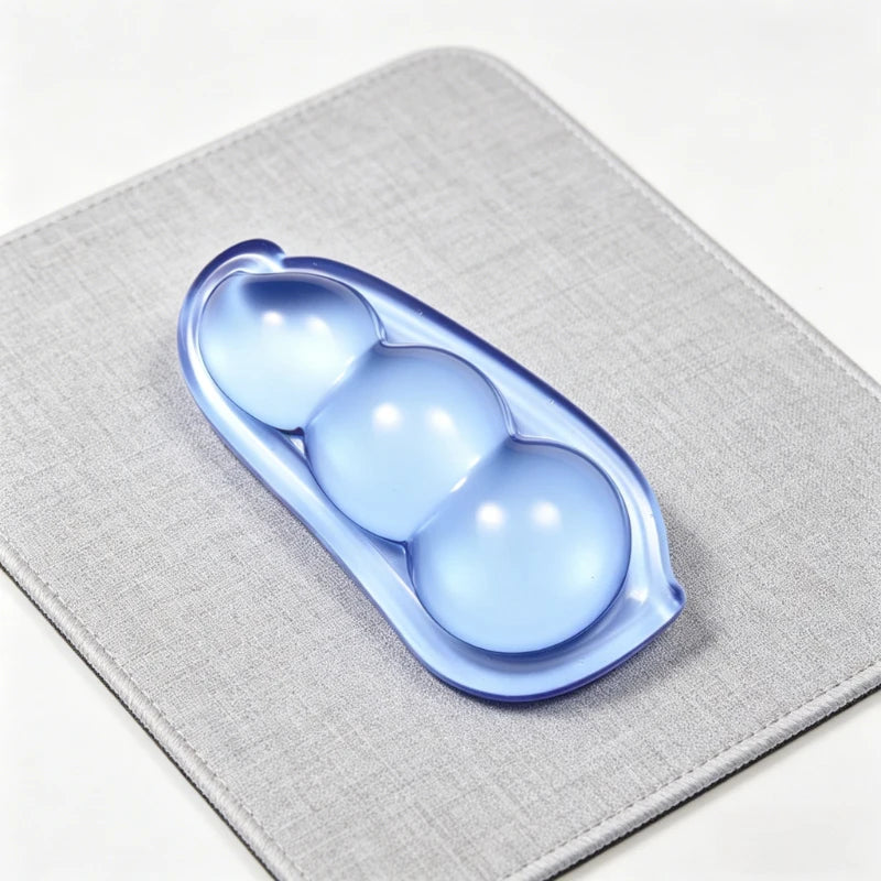 1pc Silicone Holland Bean Mouse Pad Transparent Wrist Support Cool Hand Pillow Office and Home Games Peaceful Pleasures Health and Wellness