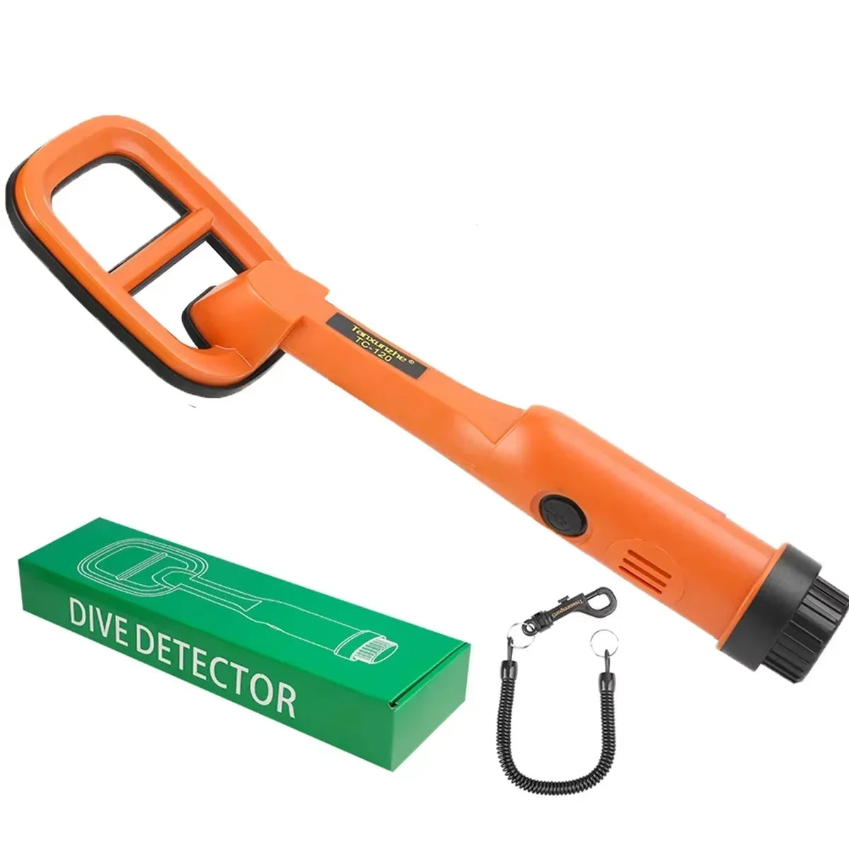 TC-120 Hand Held Metal Finder Metal Detector Pulse Pinpointer Induction Diving Treasure Waterproof Metal Detector Peaceful Pleasures Health and Wellness TC-120 orange