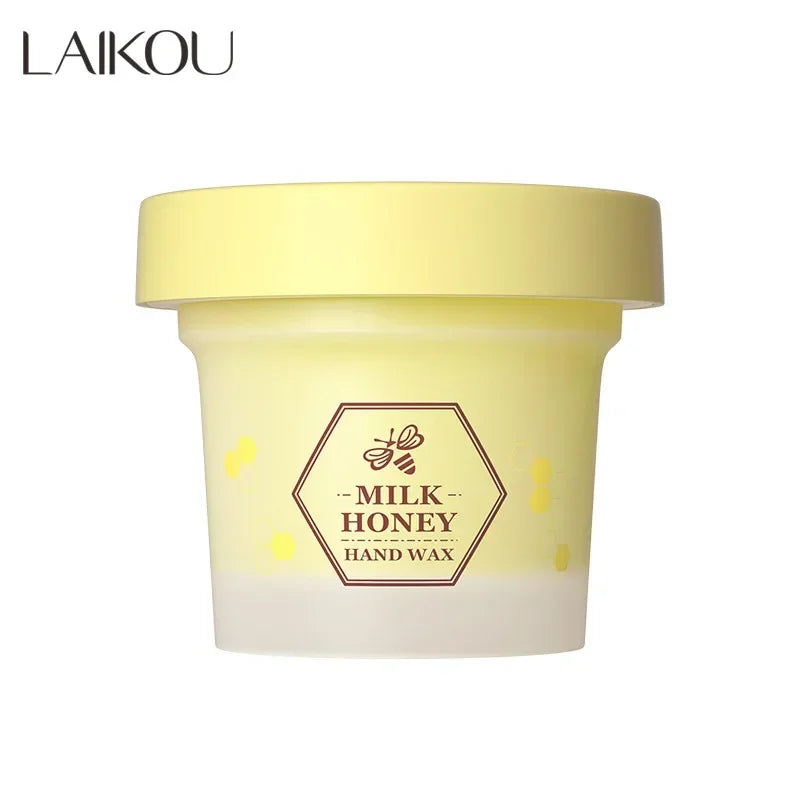 LAIKOU Cherry Blossom Honey Milk Hand Wax Mask – Exfoliating & Moisturizing Peaceful Pleasures Health and Wellness 120g