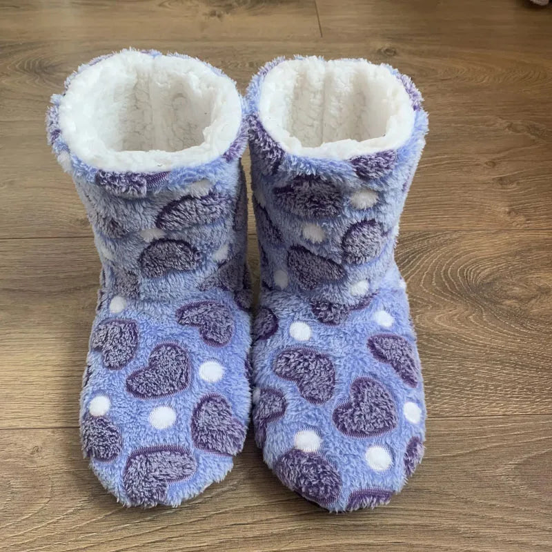 Women's Plush Ankle Boot Slippers | Non-Slip Warm Fluffy