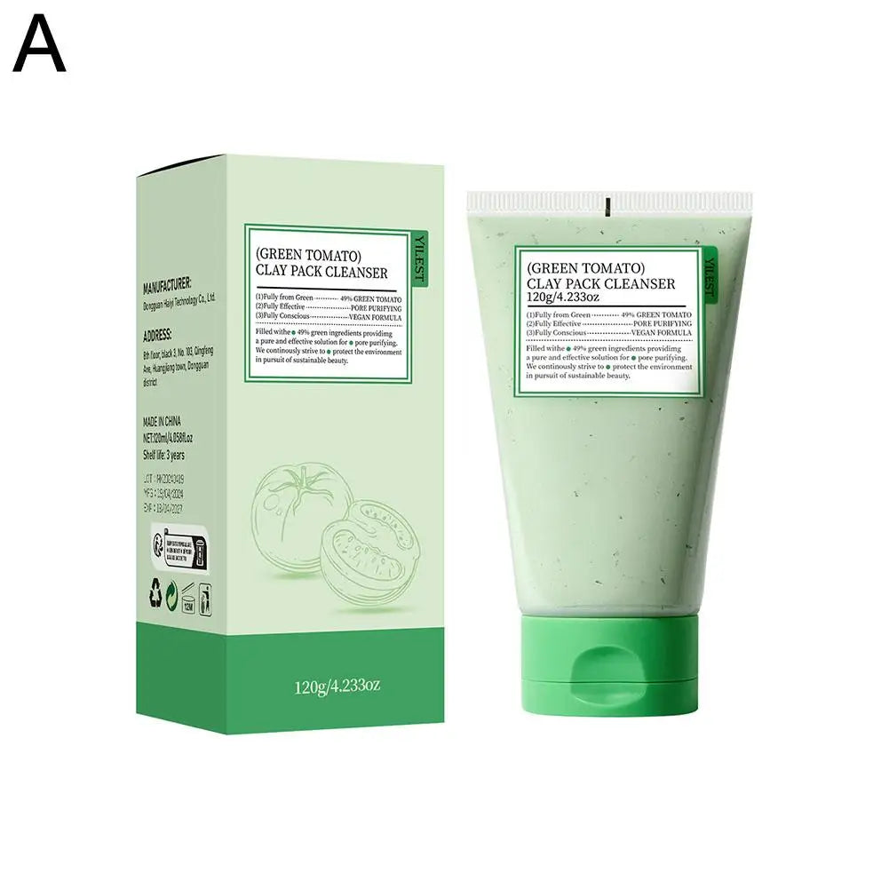 Green Tomato Mud Mask Moisturizing Pore Cleansing Refreshing Deeply Hydrating Nourishing Smoothing Facial Skin Care Peaceful Pleasures Health and Wellness A 120g