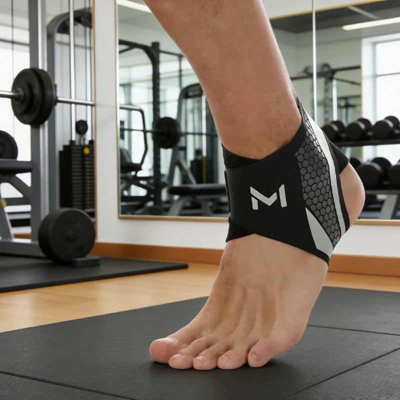 New Professional Adjustable Compression Ankle Brace Support for Basketball Running Volleyball Athletes Breathable Elastic Design Peaceful Pleasures Health and Wellness