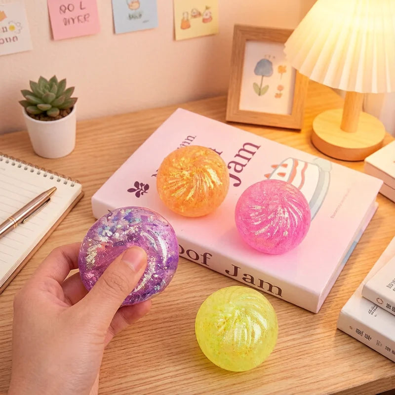 Glitter Steamed Bun Squeeze Ball – Stress Relief Squishy Toy