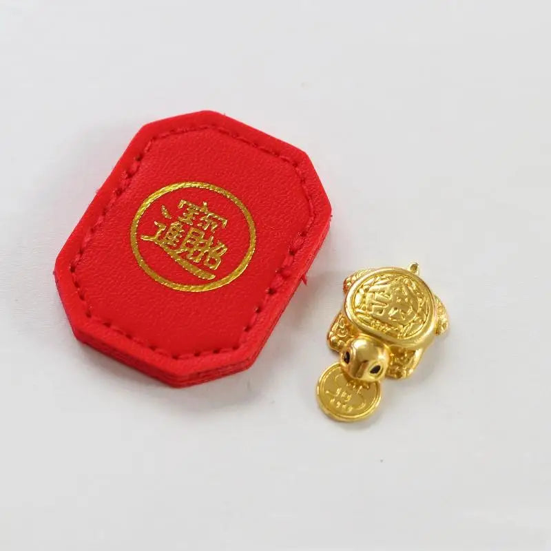 Feng Shui Money Turtle Lucky Charm Wallet Ornament – Gold