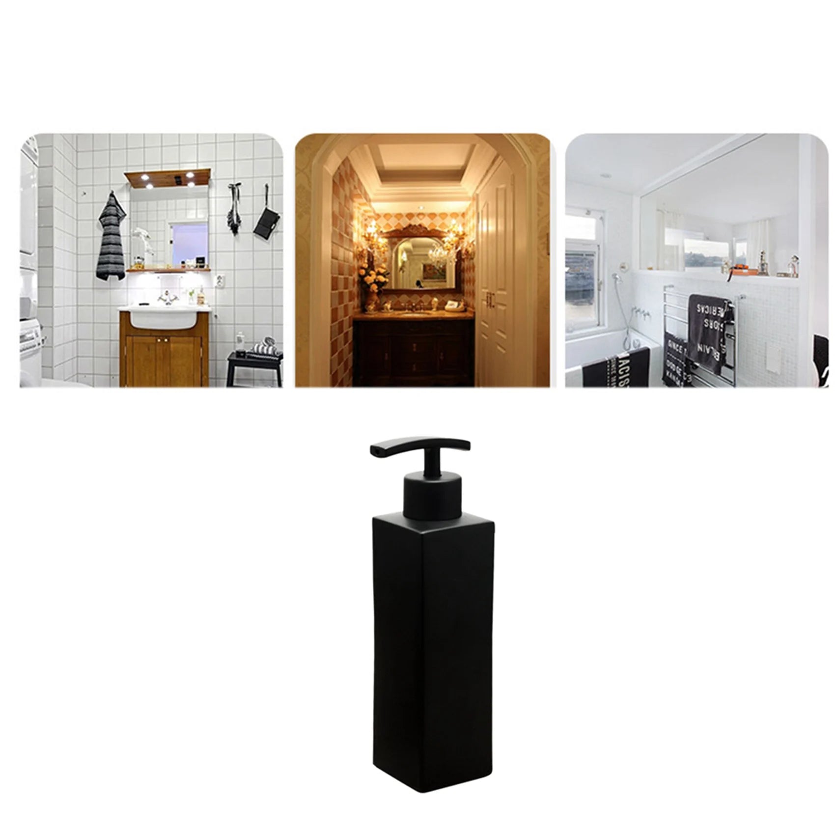 A36T-2X Stainless Steel Black Liquid Soap Dispenser,Soap Dispensers,For Kitchen&Bathroom,350 ML Peaceful Pleasures Health and Wellness