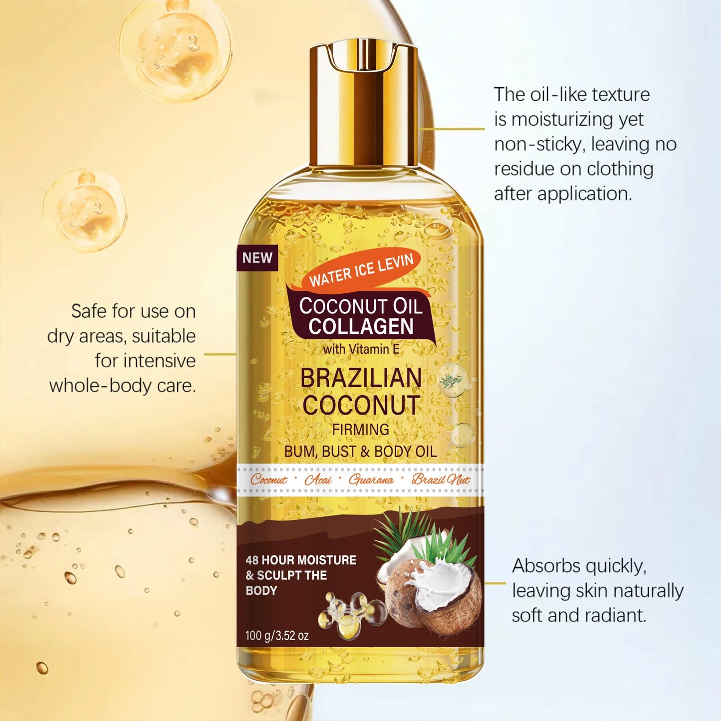 Brazilian Firming Body Oil – Coconut & Collagen | 100g
