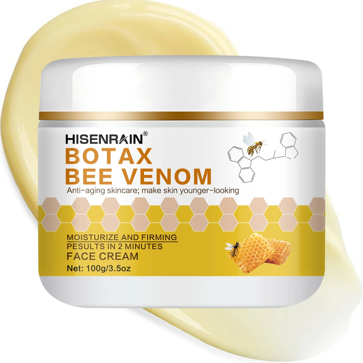 HISENRAIN Botax & Honey Anti-Aging Yellow Cream, Wrinkle Reduction & Firming Face Moisturizer, 24H Intense Hydration. Peaceful Pleasures Health and Wellness 100g