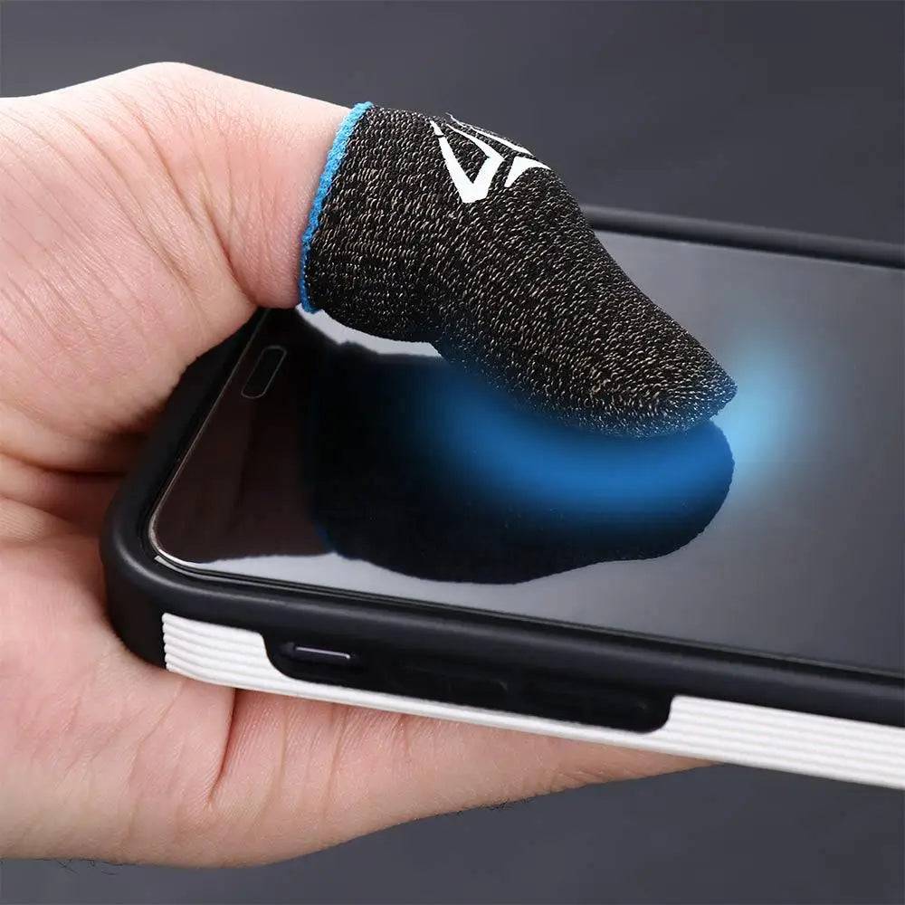 Mobile Games Touch Screen Gamer Fingertips Sleeve Sweatproof Thumb Gloves Gaming Finger Cover Finger Sleeve Fingertip Gloves Peaceful Pleasures Health and Wellness blue