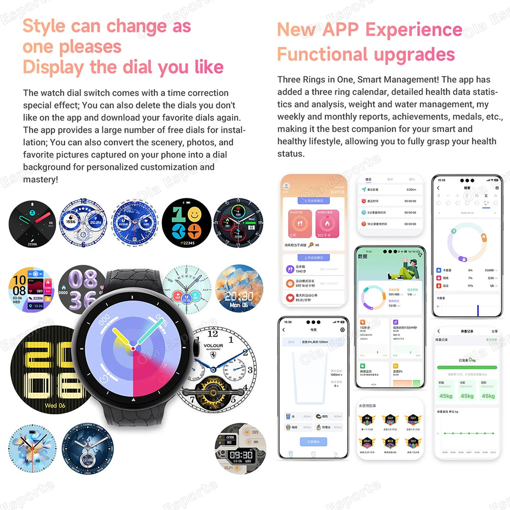 7 in 1 Strap Smart Watch Sports Watch Men Women AMOLED Screen GPS Bluetooth Calls Waterproof SmartWatch for Android IOS 2026 New Peaceful Pleasures Health and Wellness