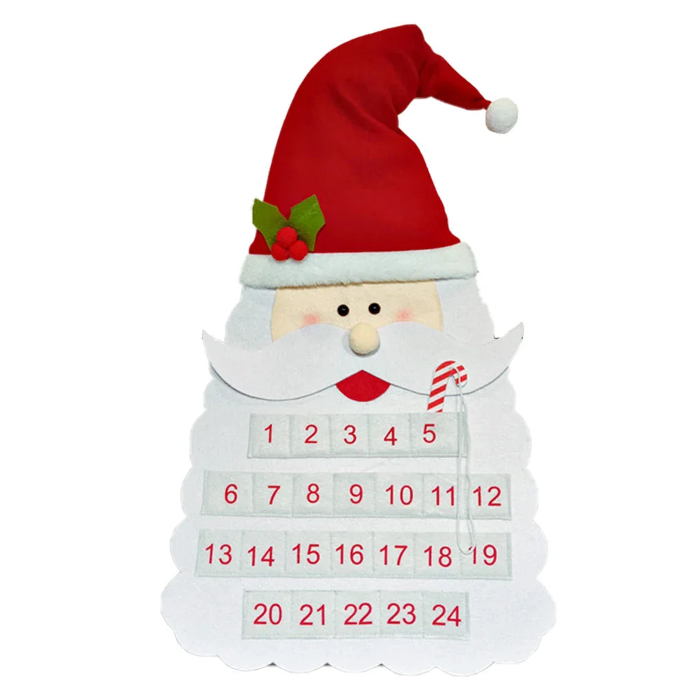 Felt Christmas Tree Advent Calendar | Santa Holiday Wall Decor