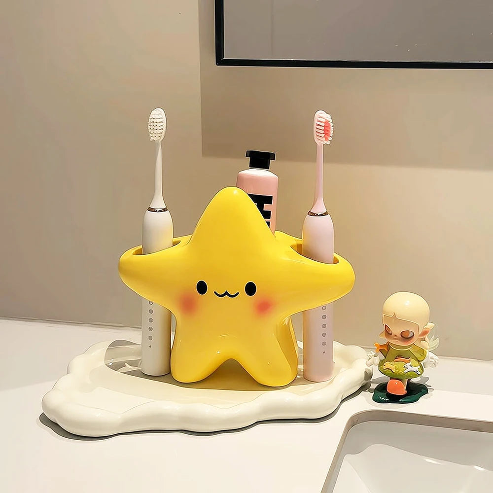 Toothbrush Holder Stand with 3 Slots – Ventilated Bathroom Organizer for Electric Toothbrushes & Toothpaste