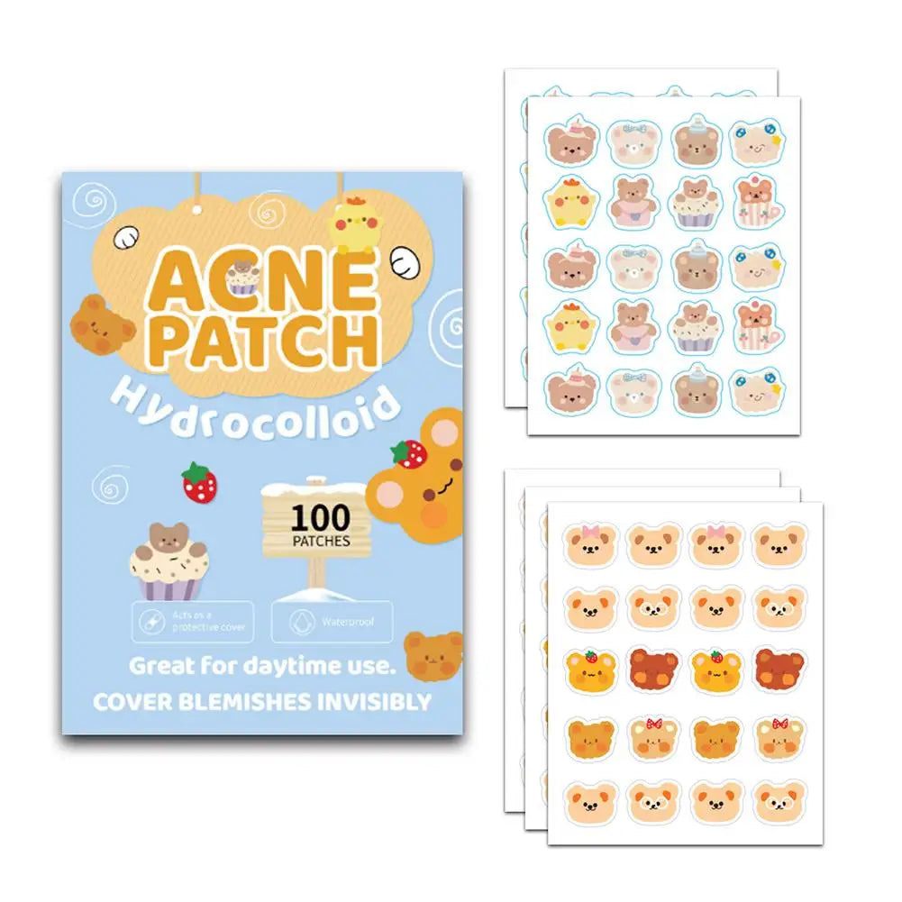 Cartoon Hydrocolloid Acne Patches – 600pc Invisible Blemish Stickers Hydrocolloid Acne Patch Peaceful Pleasures Health and Wellness 100pcs