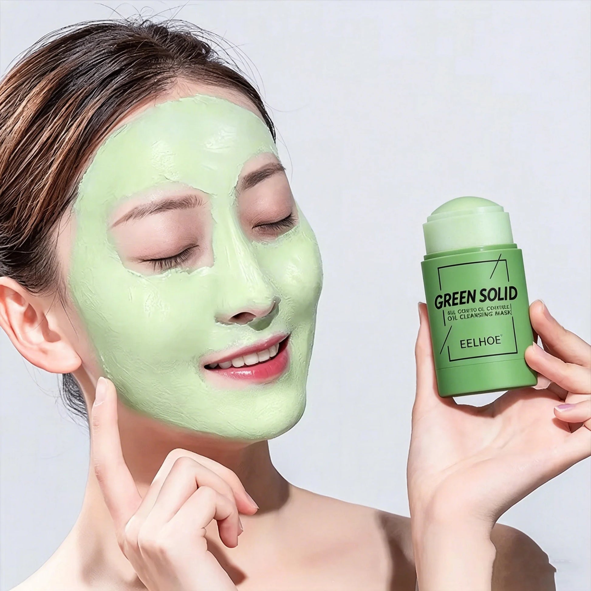 1~5PCS Green Tea Clay Stick For Face Green Mask Stick Smear Acne Shrink Blackhead Green Tea Extract Facial Mask Pore Cleansing Peaceful Pleasures Health and Wellness