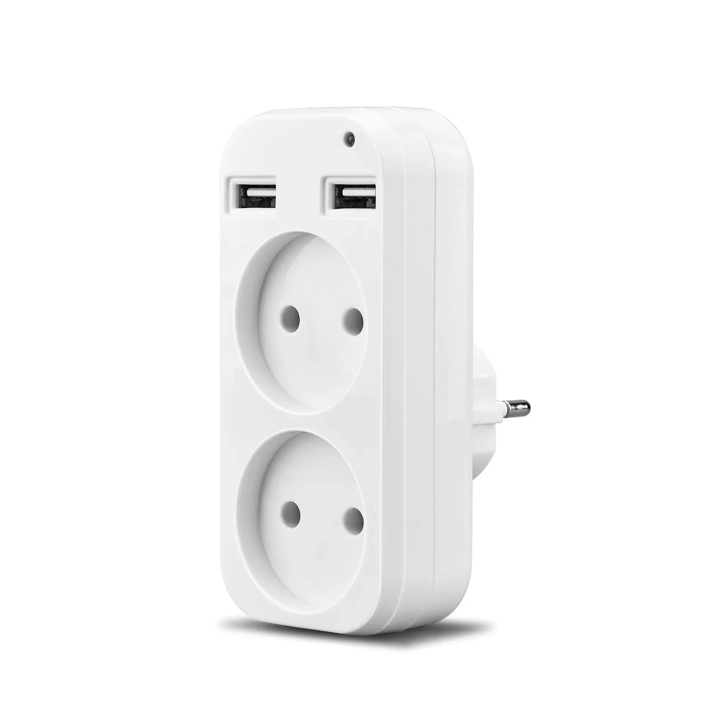European Dual USB Wall Socket Converter Plug – 110-240V