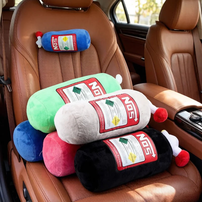 NOS Bottle Car Neck Pillow – Plush Headrest Cushion Support