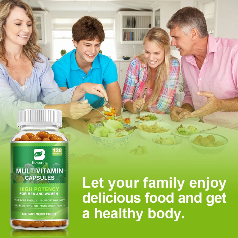 BEWORTHS Multivitamin Capsules – Energy, Brain, Heart & Immune Support Dietary Supplement Peaceful Pleasures Health and Wellness