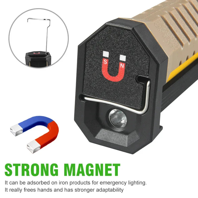 ESMARTER COB LED Work Light – 7 Modes, Magnetic, Type-C Rechargeable