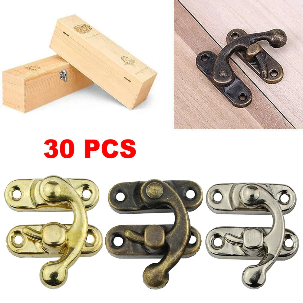 30-Pack Toggle Hasp Latch Clasps for Wooden Boxes – Gold, Bronze