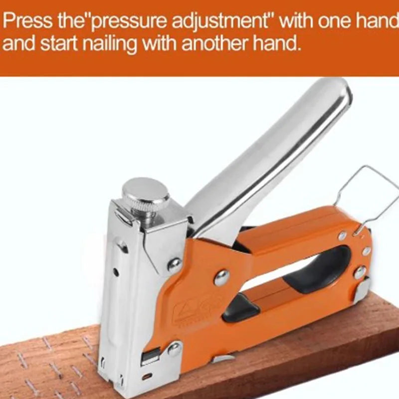 Heavy Duty 3-in-1 Manual Staple Gun Brad Nailer Alloy Steel for Upholstery Wood Easy to Use Tool Peaceful Pleasures Health and Wellness