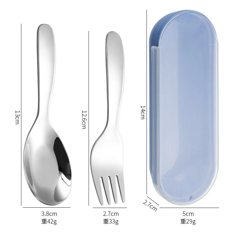 Stainless Steel Camping Cutlery Set – Portable Spoon & Fork Camping Cutlery Set Peaceful Pleasures Health and Wellness blue-1 Set