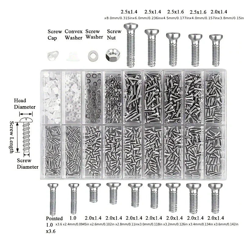 18-in-1 Eyeglass Repair Kit – Screws, Nose Pads & Tools
