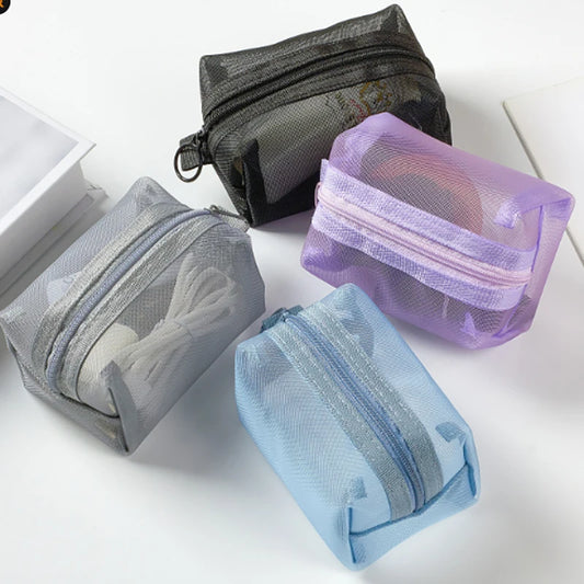 Breathable Mesh Zipper Pouch | Mini Travel & Makeup Bag Mesh Zipper Pouch Peaceful Pleasures Health and Wellness